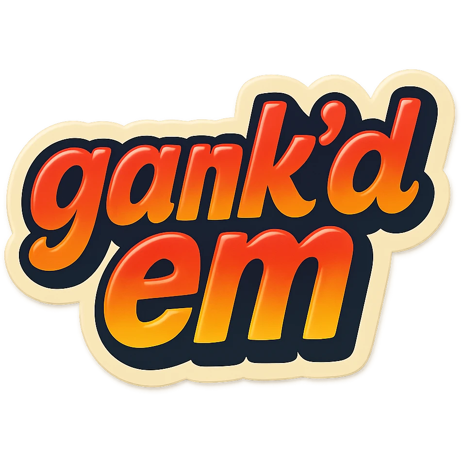 a logo, resembling that of a video tube site, for the text: "gank'd em" emoji