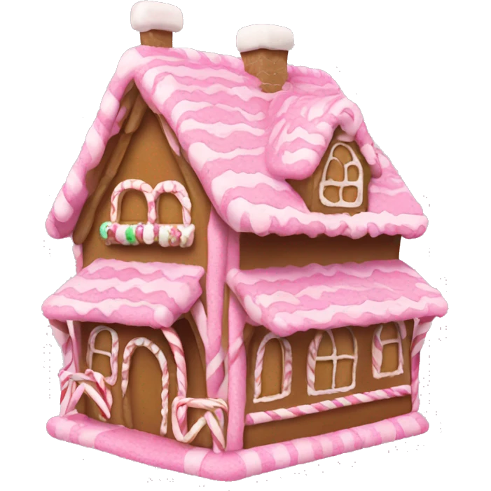 A pink gingerbread house emoji
