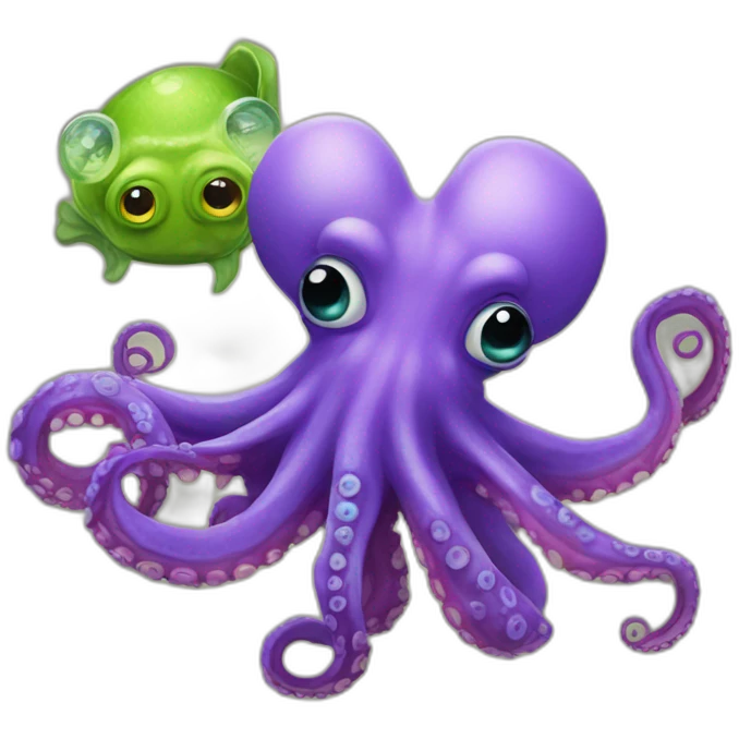 an hybrid octopus and cameleon emoji