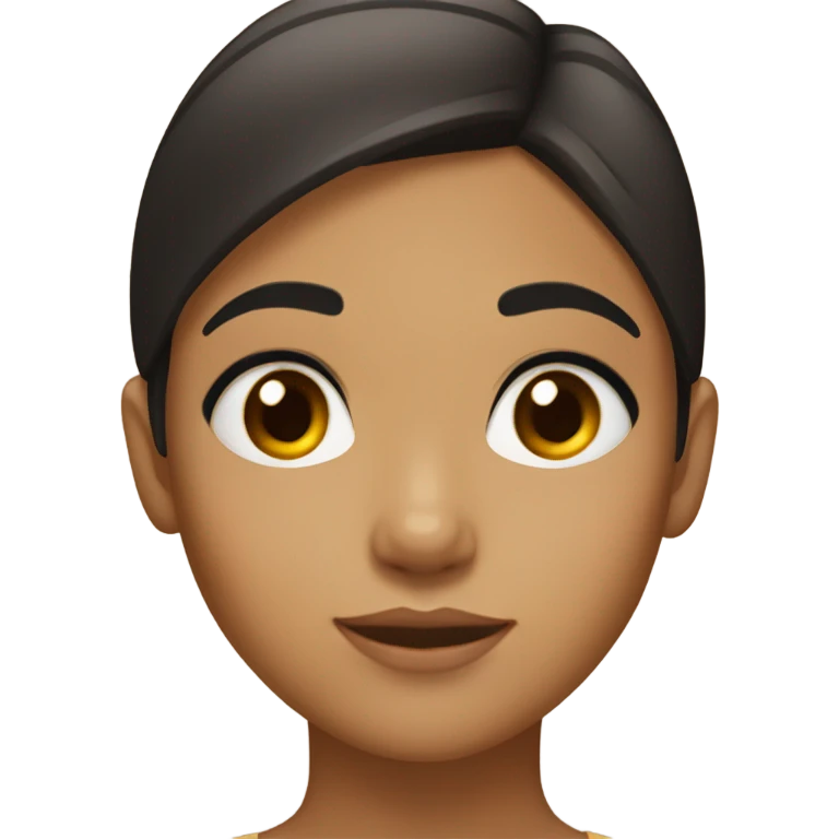 A girl with blackish brownish hair and eyes with tan skin emoji