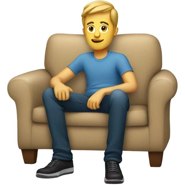 white guy sitting on couch emoji