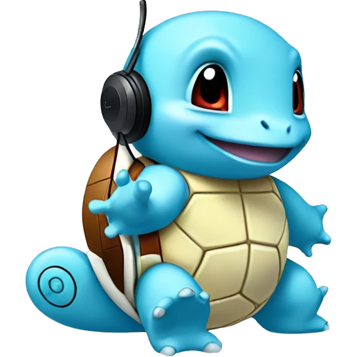 Squirtle listening to music emoji