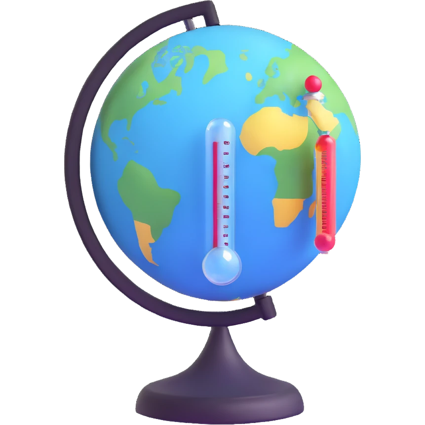 globe with a thermometer emoji