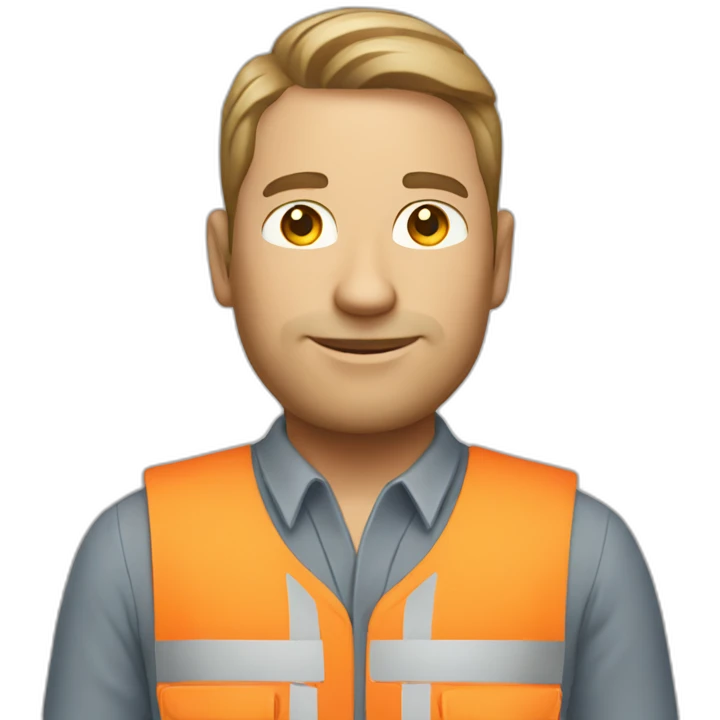 Worker white man overall emoji