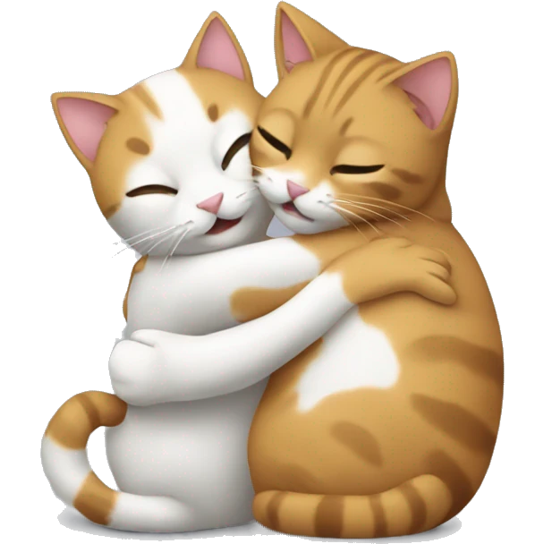 two cats hugging emoji