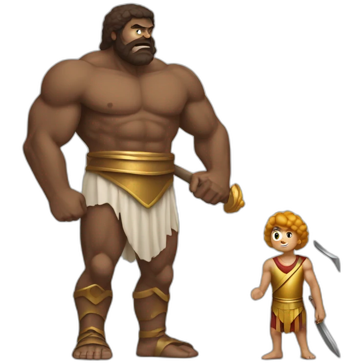 David and Goliath  emoji