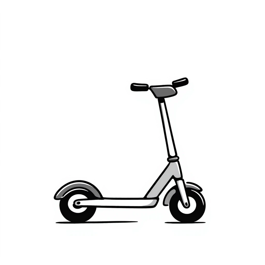 hand-drawn scooter with handlebar emoji