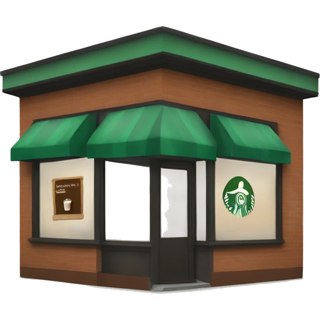 One coffee shop building with one starbucks logo emoji