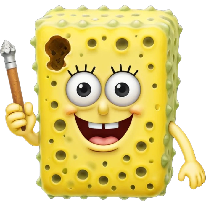 SpongeBob with a blunt emoji