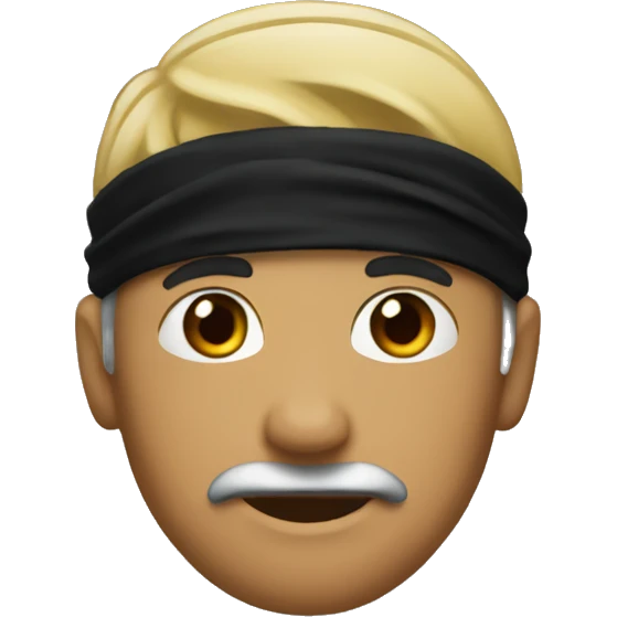 man with a black bandana around his neck emoji
