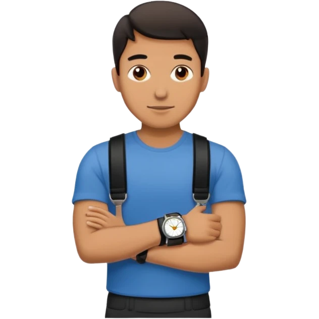 man wearing a black strap watch emoji