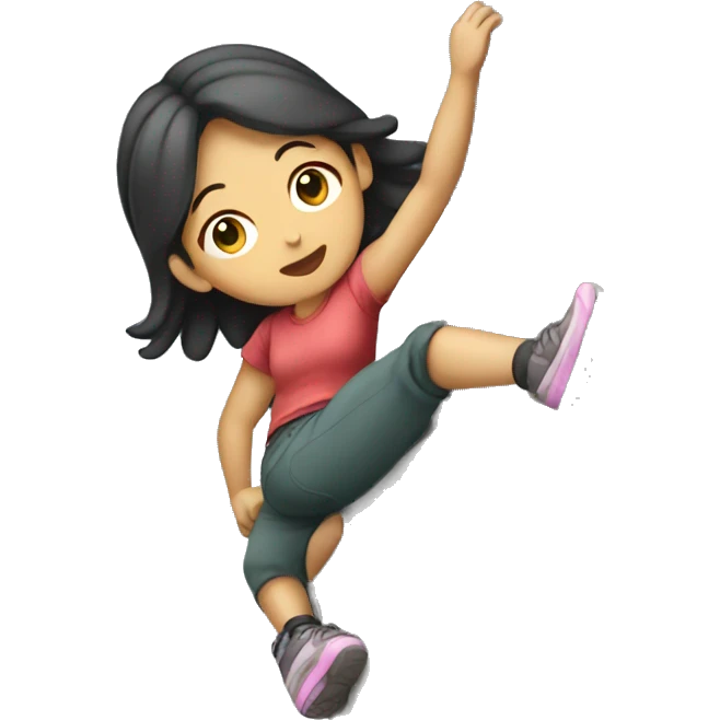 Korean girl climing emoji