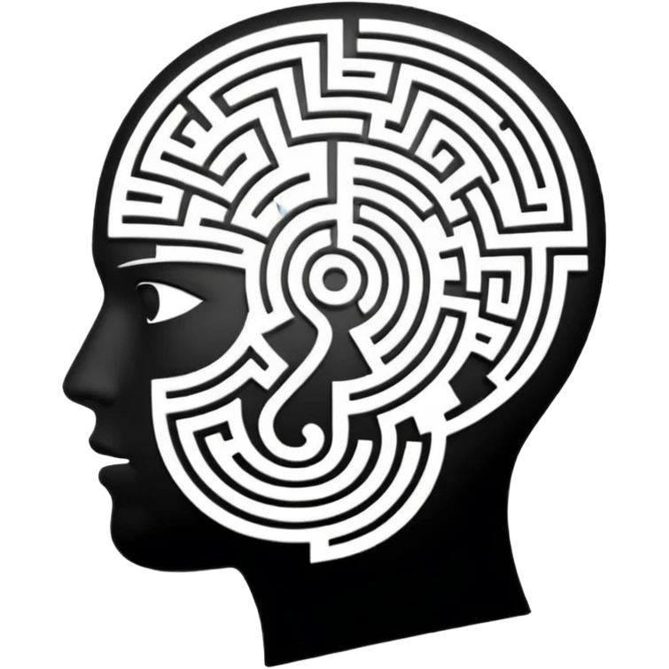 silhouette of a head with a maze inside emoji