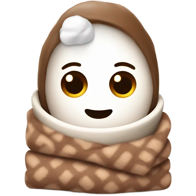 Drinking hot chocolate under blanket  emoji