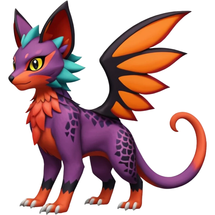 Liepard-Noivern-Litten-Sprigatito-Pokémon-fusion-creature (full body) emoji
