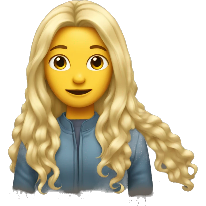 Long hair blonde LOL emoji
