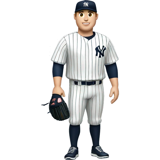 White man chubby with jersey of the New York Yankees  emoji