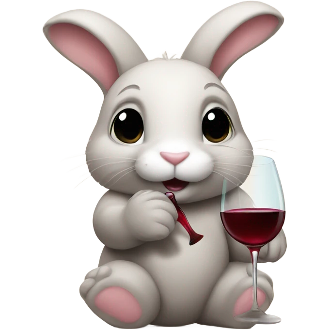 Bunny, drinking wine ￼ emoji