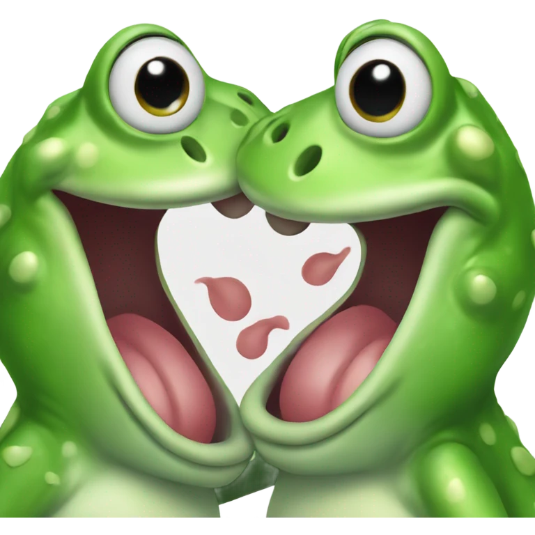 Frogs making out emoji