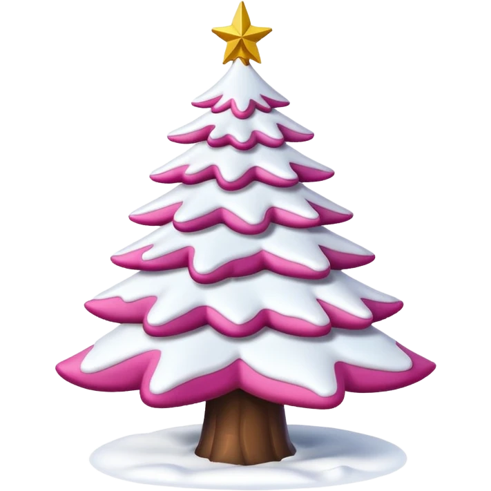 Christmas tree snow pink emoji