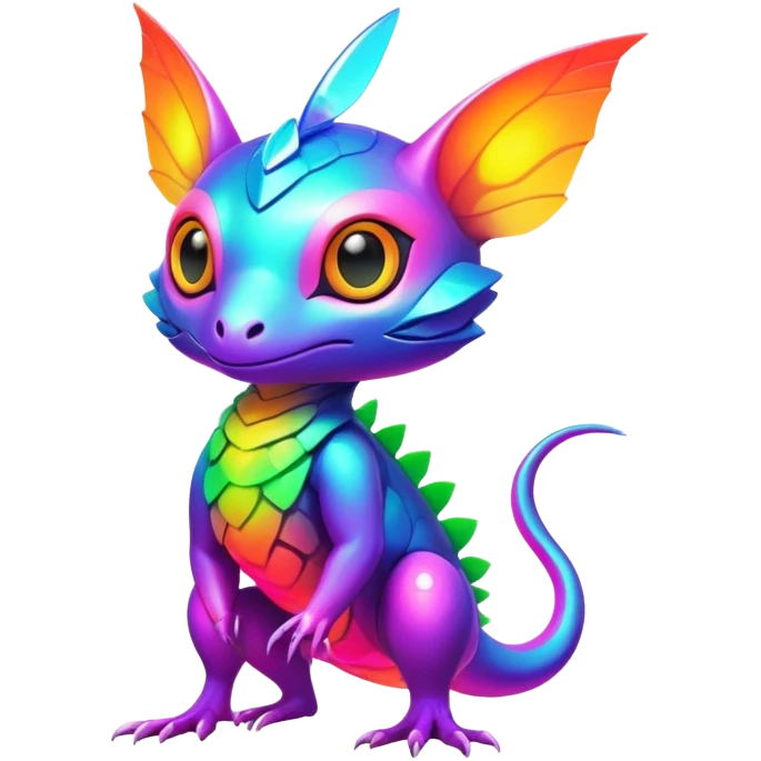 Tropical futuristic lush warm-colored modern colorful neon-colored cyber-Fakémon-Trico-creature emoji