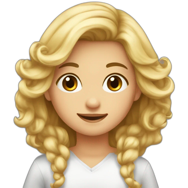 Garçon au cheveux cours blond embrasse fille au cheveux long marron emoji