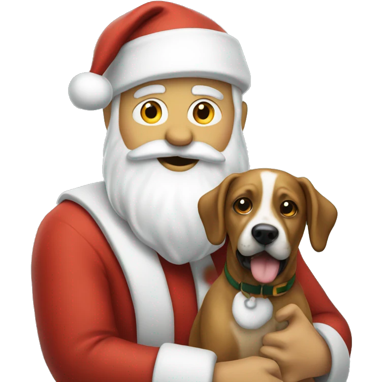 Santa with a dog emoji