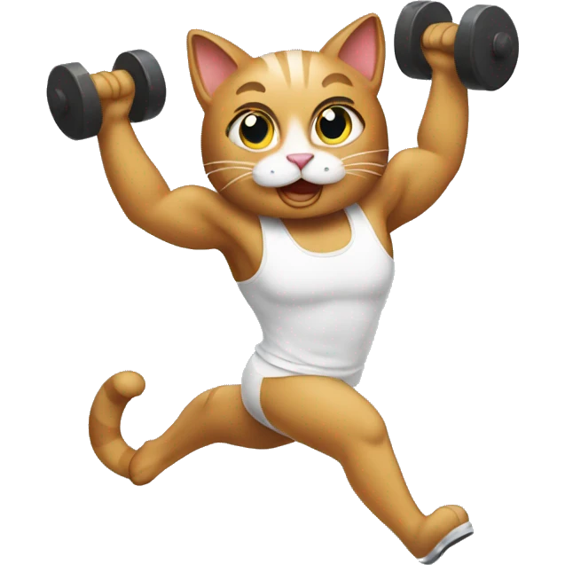 cat working out emoji