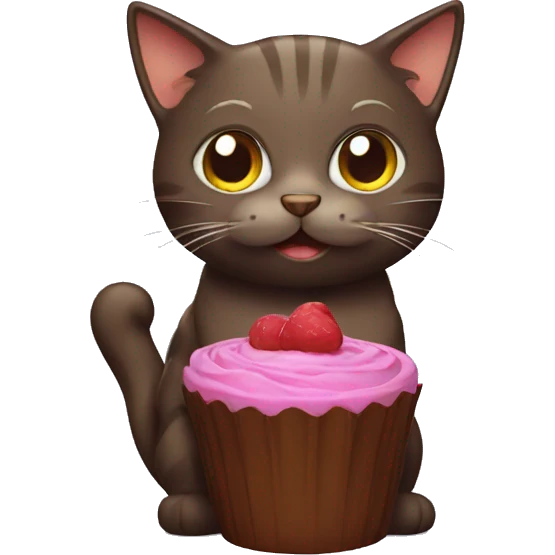 Cat with chocolate emoji