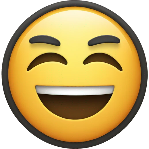 A circular logo with a smiling emoji on it emoji
