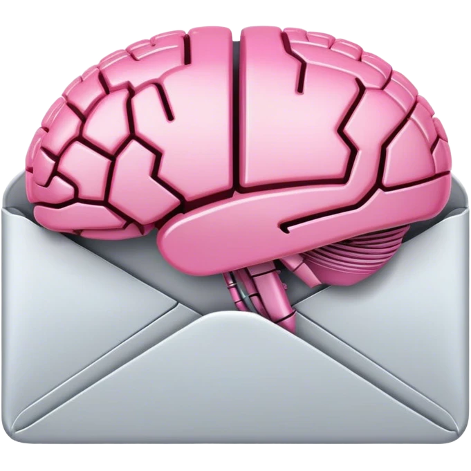 pink Robotic brain connected to email envelope emoji
