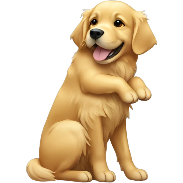 Golden retriever giving a hug emoji