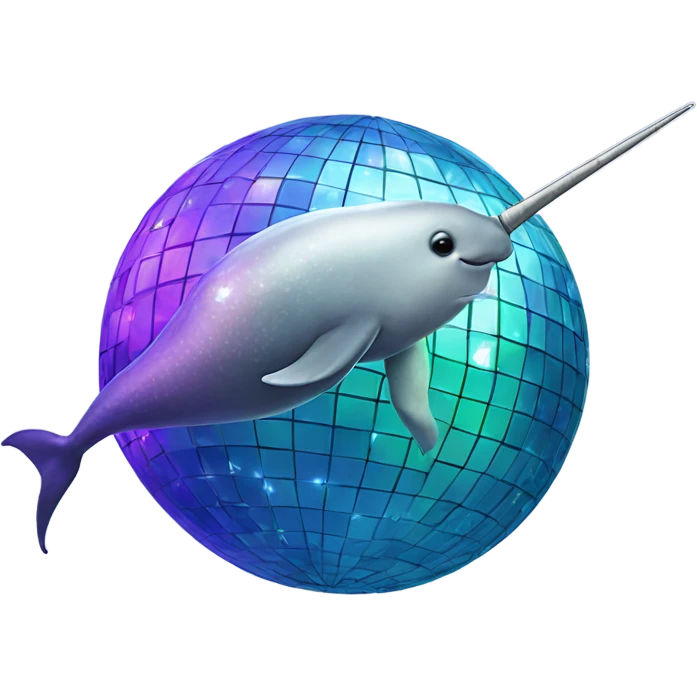 Narwhal disco ball emoji