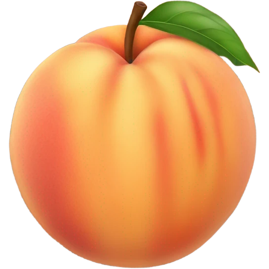 A ripe and large peach, tiger stripes pattern on it emoji
