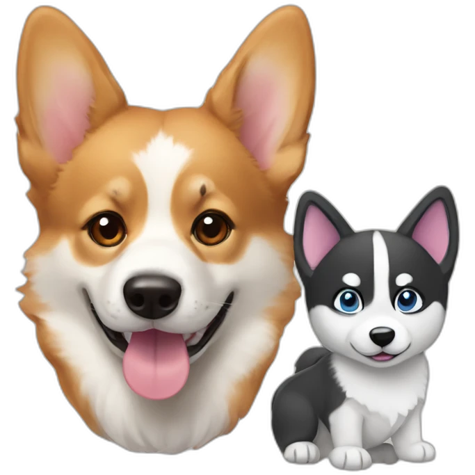 corgi with a husky puppy emoji