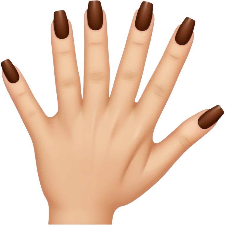 💅🏼 comme cet émoji, mais les ongles et le vernis en marron emoji