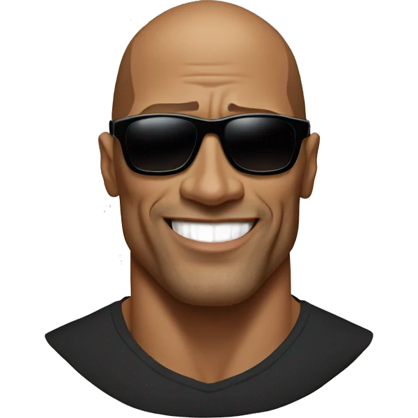Dwayne Johnson with sunglasses emoji