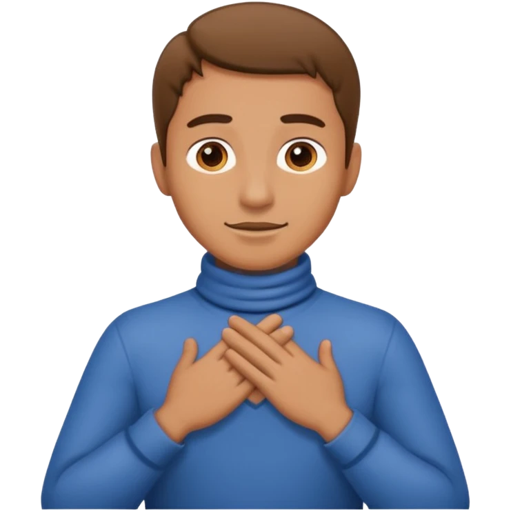 Man with hands around neck emoji