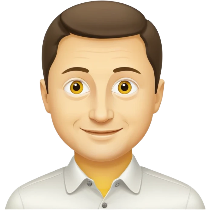 vladimir zelensky round yellow face minimal details friendly smile emoji