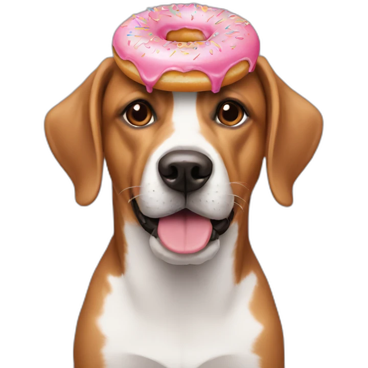 Dog with donut head emoji