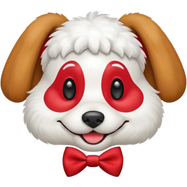 Dog clown, tie bow emoji
