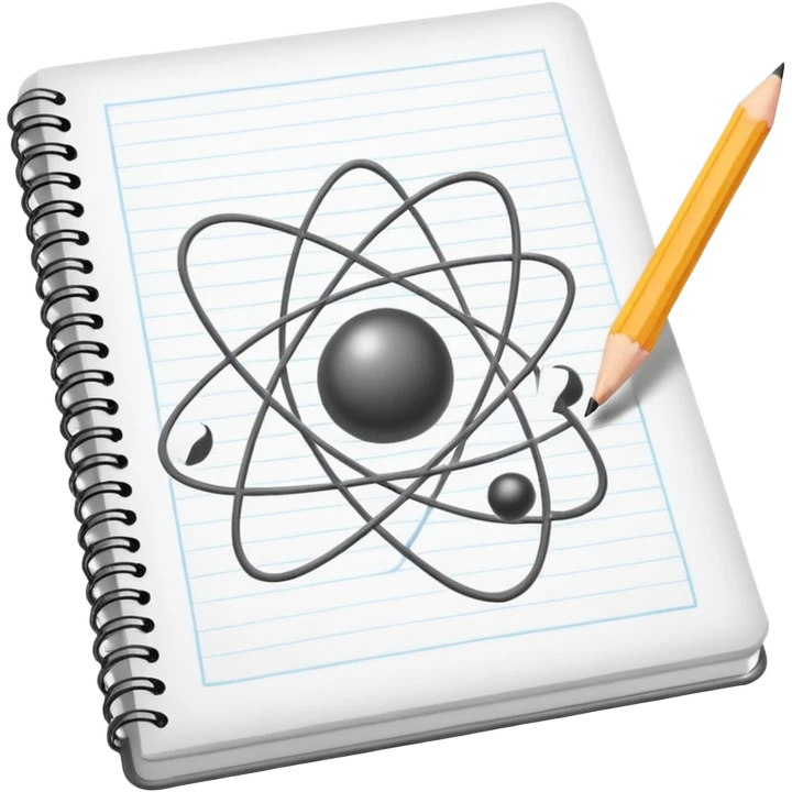 open notebook with an atom symbol on the page emoji