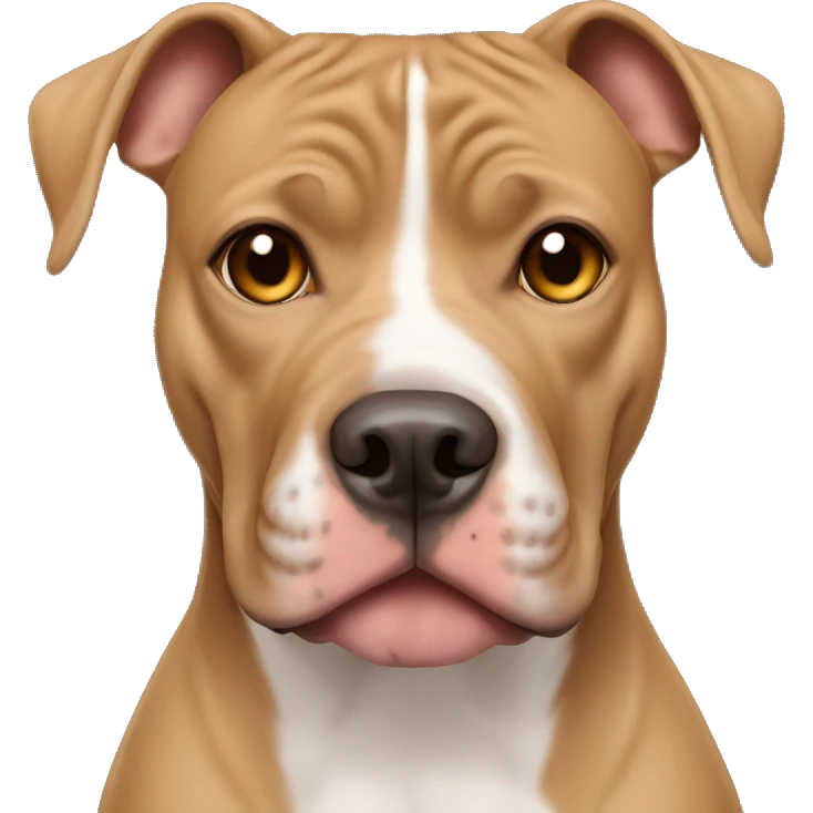 light brown american pitbull terrier with light brown eyes emoji