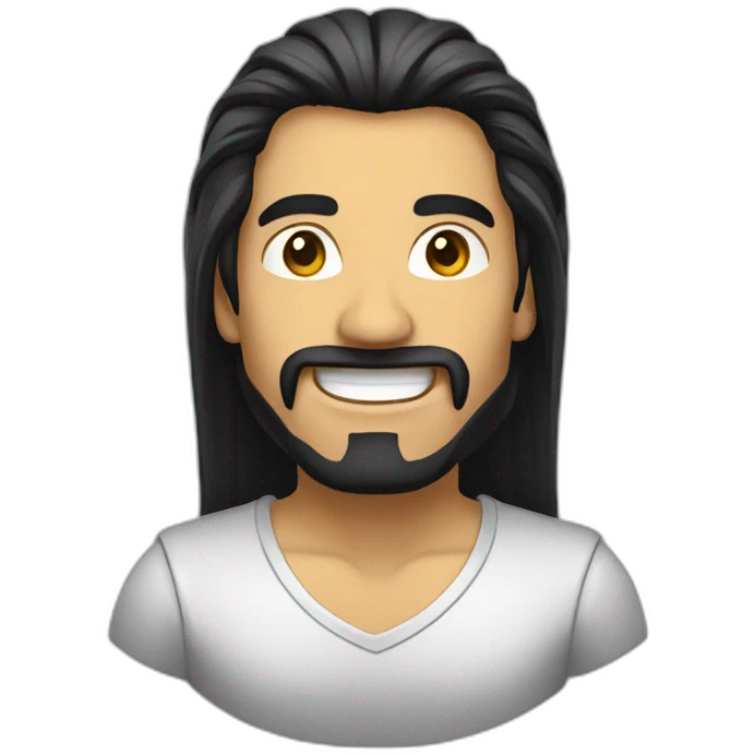camaro with long dark hair and a half smile emoji