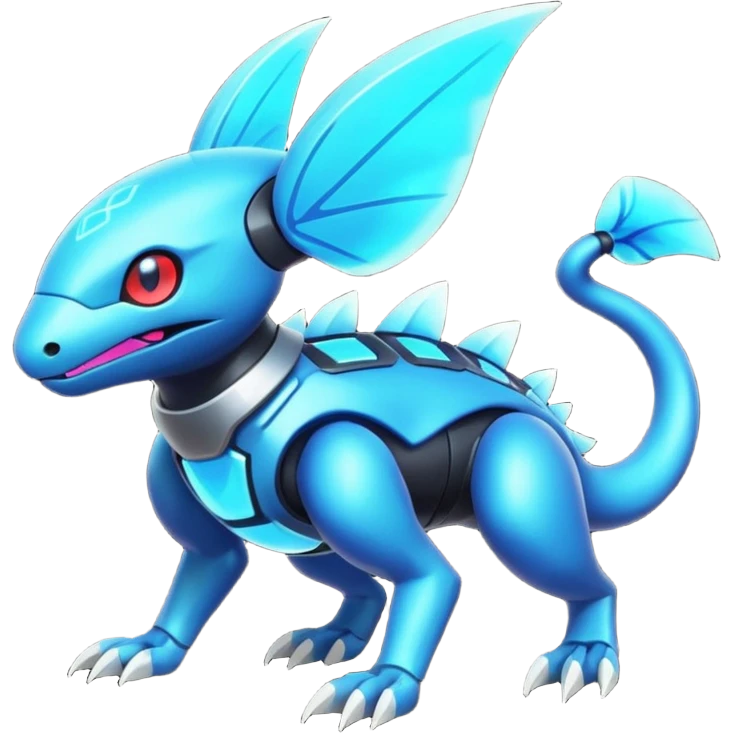  exotic tropical cyber-Protogen-Fakémon-Pokémon-Vernid-creature emoji