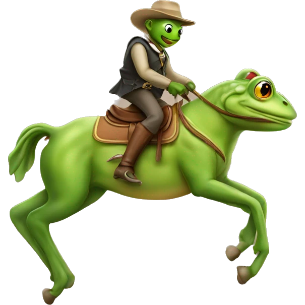 A frog riding a horse emoji