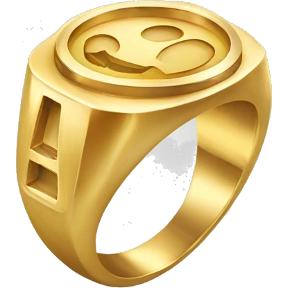 Anillo dorado con centro grande emoji