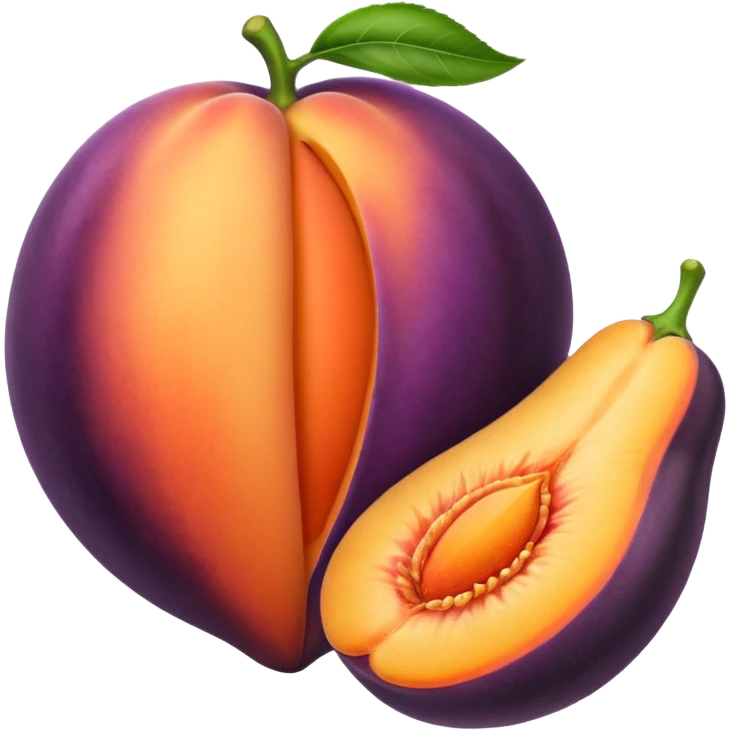Take a peach and stick an aubergine half way up into the crack of the peach emoji