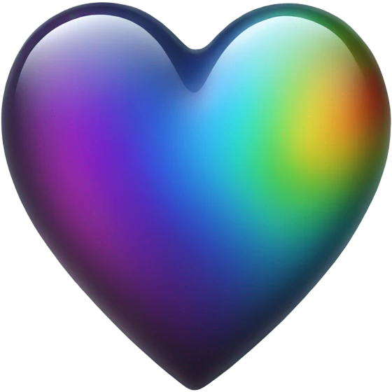 Dark rainbow glass heart emoji