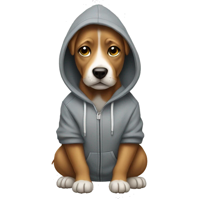 Dog wearing a hoodie emoji